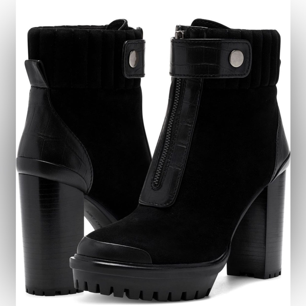 Vince Camuto Everla Croc Embossed Platform Bootie size 8 1/2